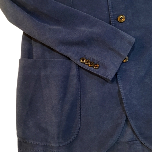 BOGLIOLI Navy Blue SOFT COTTON Unstructured Casual Jacket 3 Button (54IT) US 42 - Picture 3 of 12